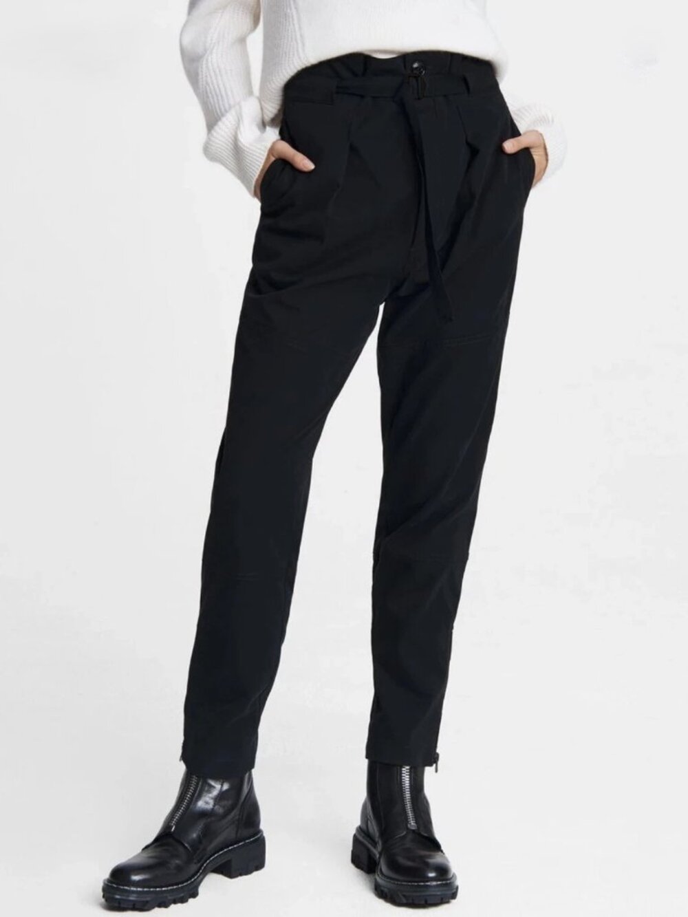 rag & bone Belted Hunter Pants Black Size 25 NWT $295